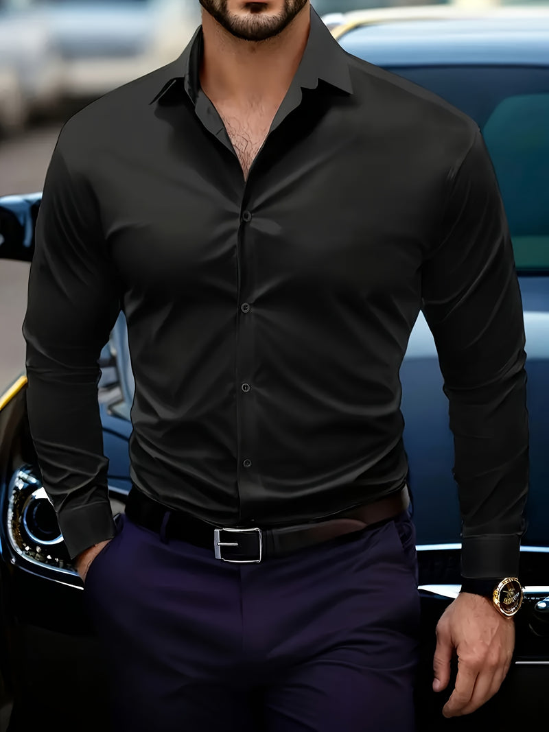 Camisa Casual com Lapela – Elegante, Leve e Versátil