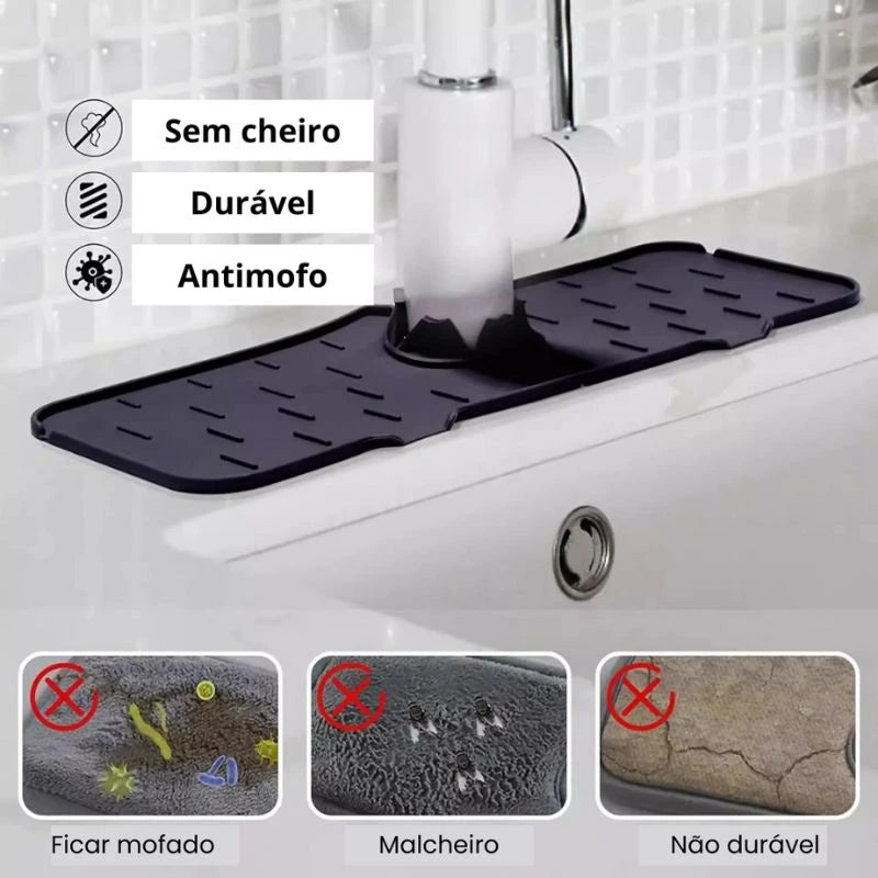 Tapete de Silicone para Torneira – Diga Adeus aos Respingos e Bancadas Molhadas!